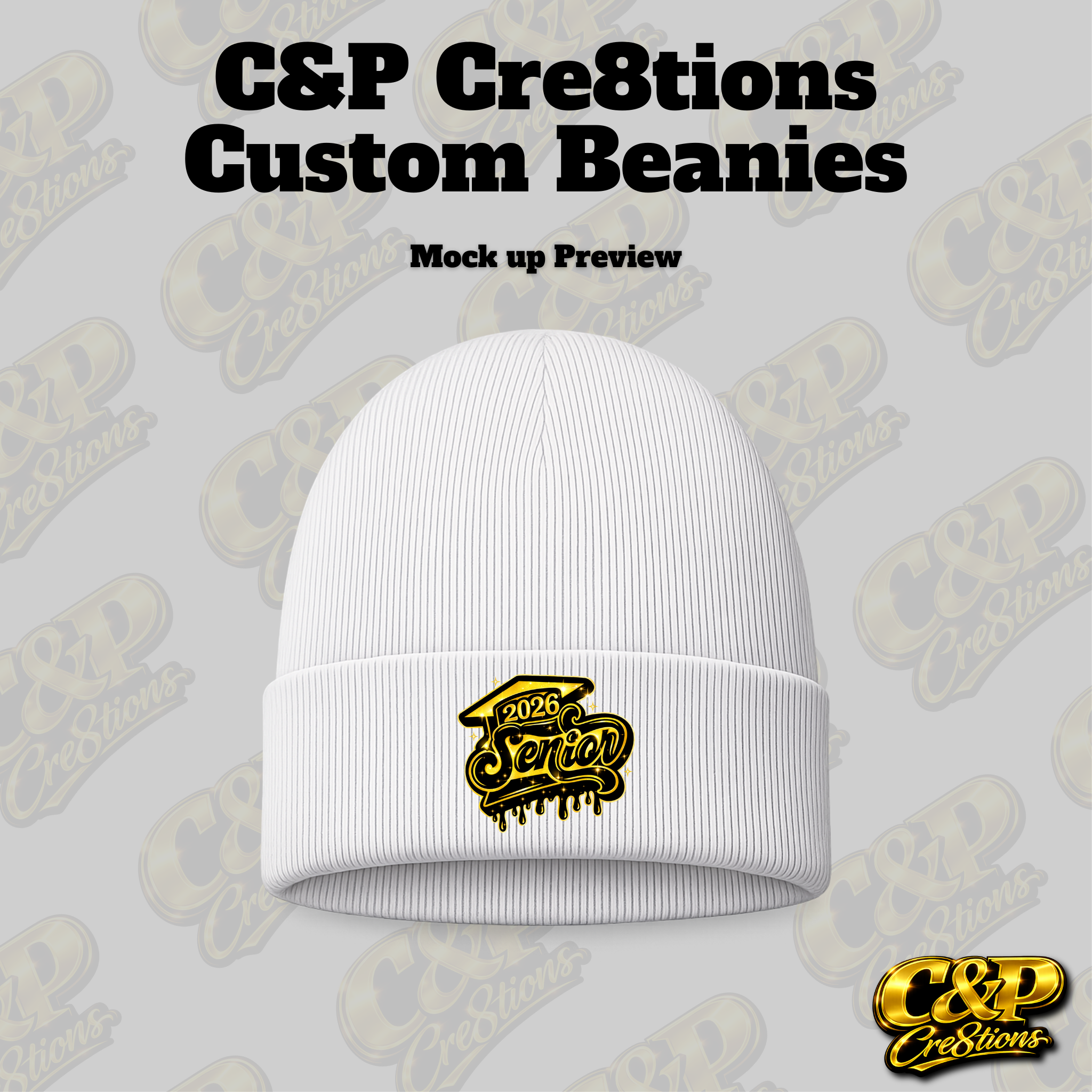 Gold 2026 Senior Beanie