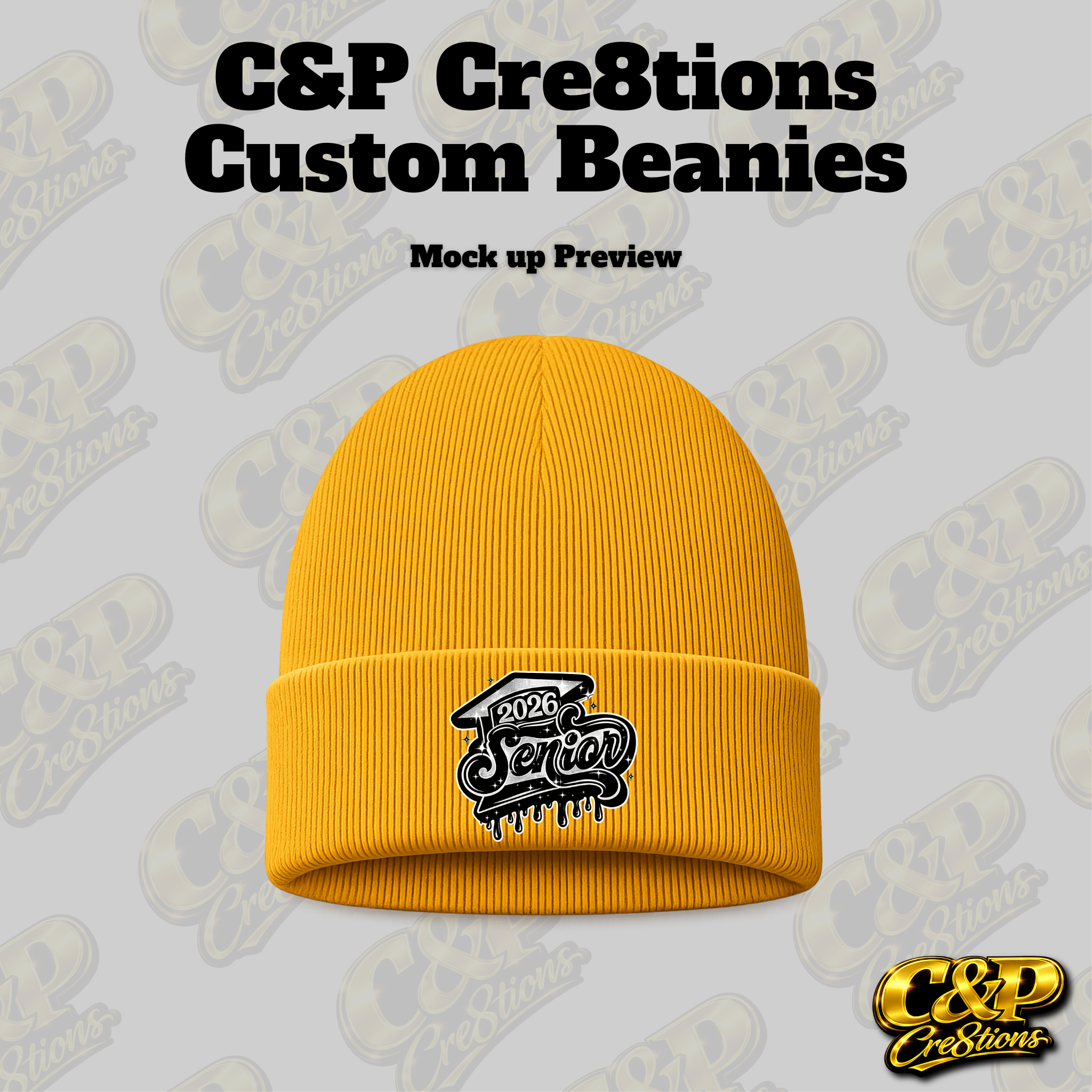 Silver 2026 Senior Beanie