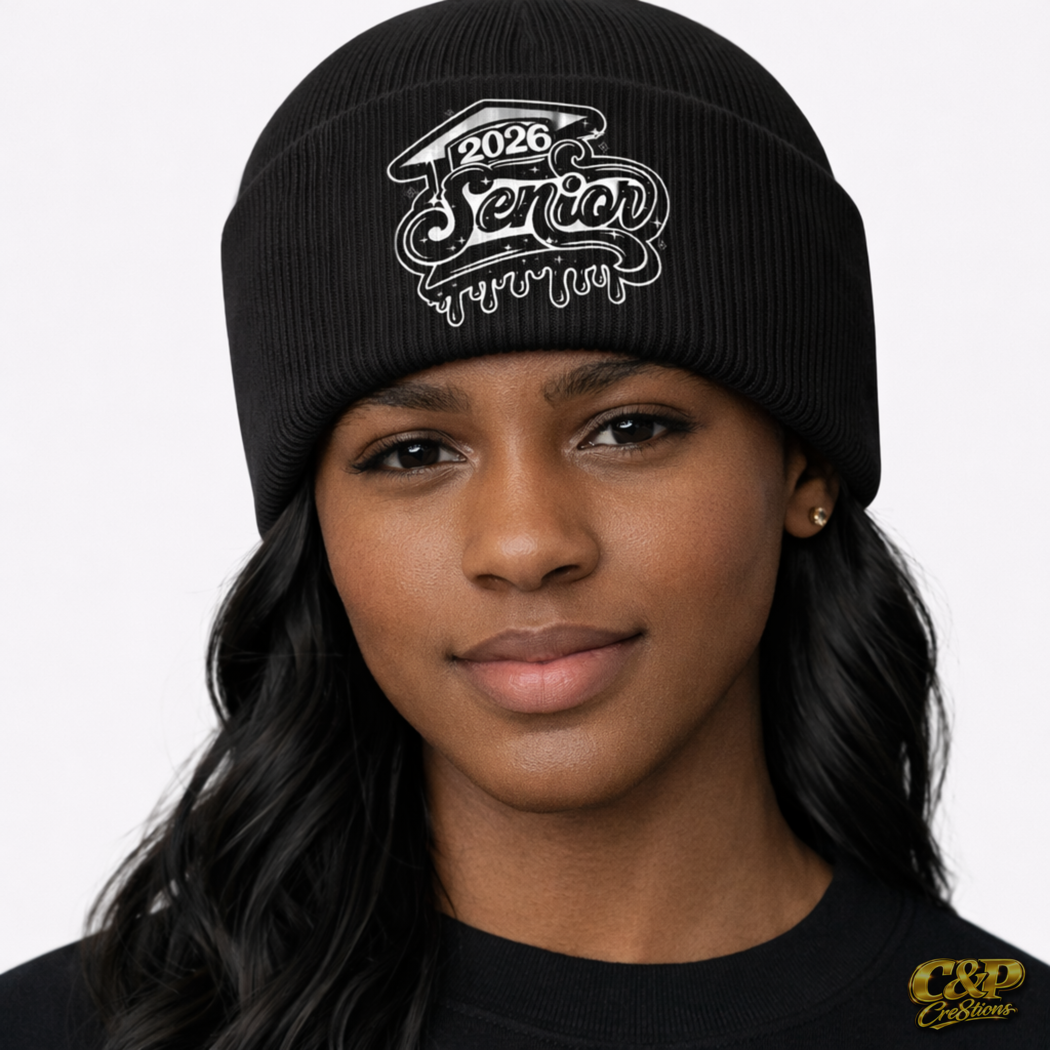 Silver 2026 Senior Beanie