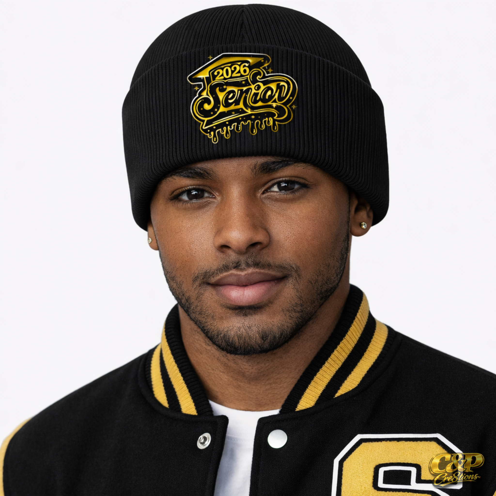 Gold 2026 Senior Beanie