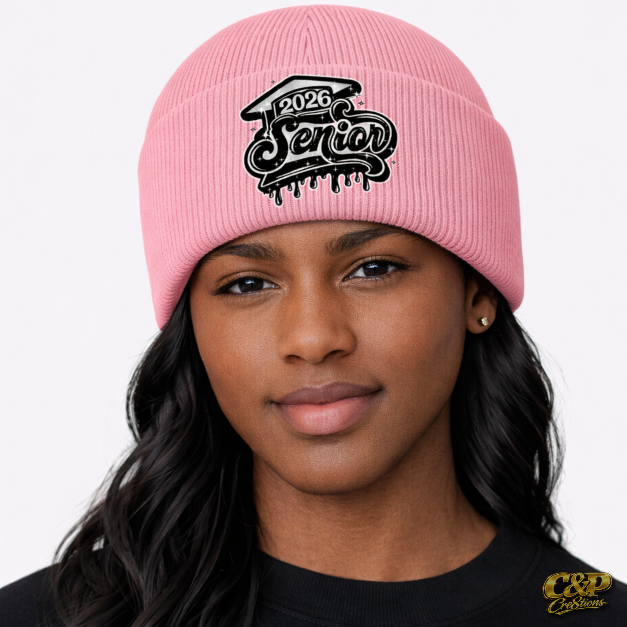 Silver 2026 Senior Beanie