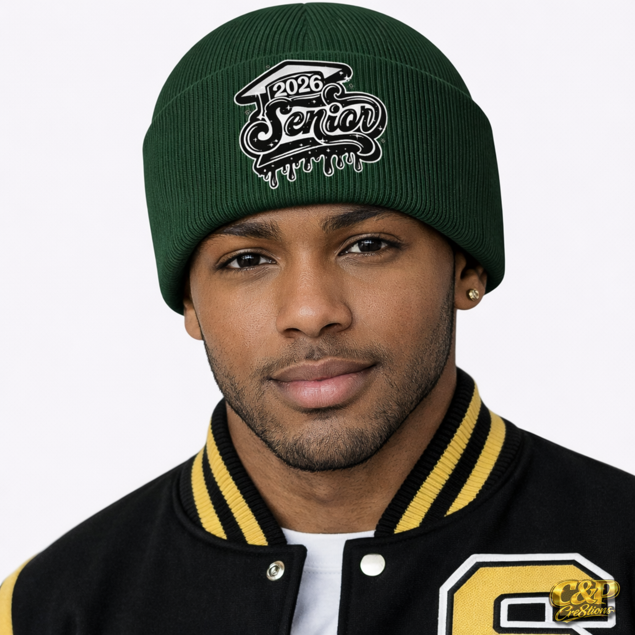 Silver 2026 Senior Beanie