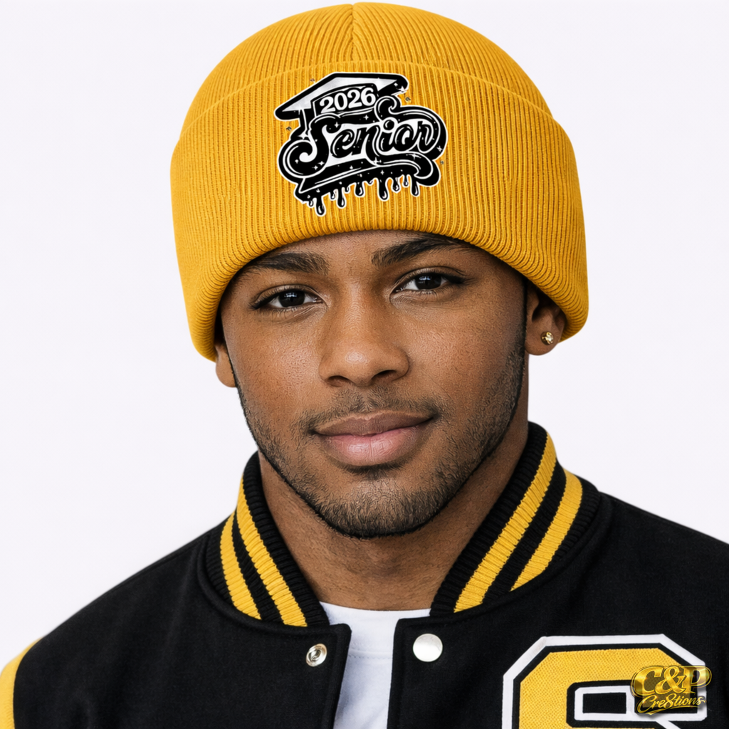 Silver 2026 Senior Beanie